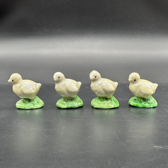 Vintage Chick Figurines Mid Century Japan Lusterware Easter Spring Decor Mini - Picture 2 of 8